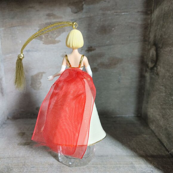 Barbie Ornament Lenox 2005 White Gold Red Sash Handcrafted Porcelain Collectible - Picture 7 of 13